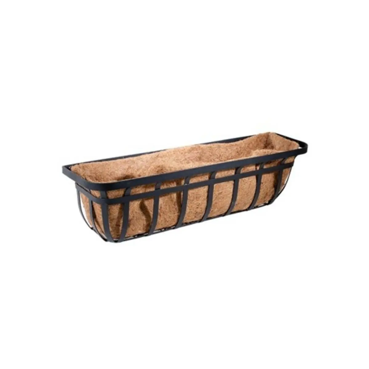 212 MAIN 30 in. Rectangular Flat Iron Motif Outdoor Planter Trough Basket, Home Improvement Garden Raised Bed Accessory, Outdoor Planters