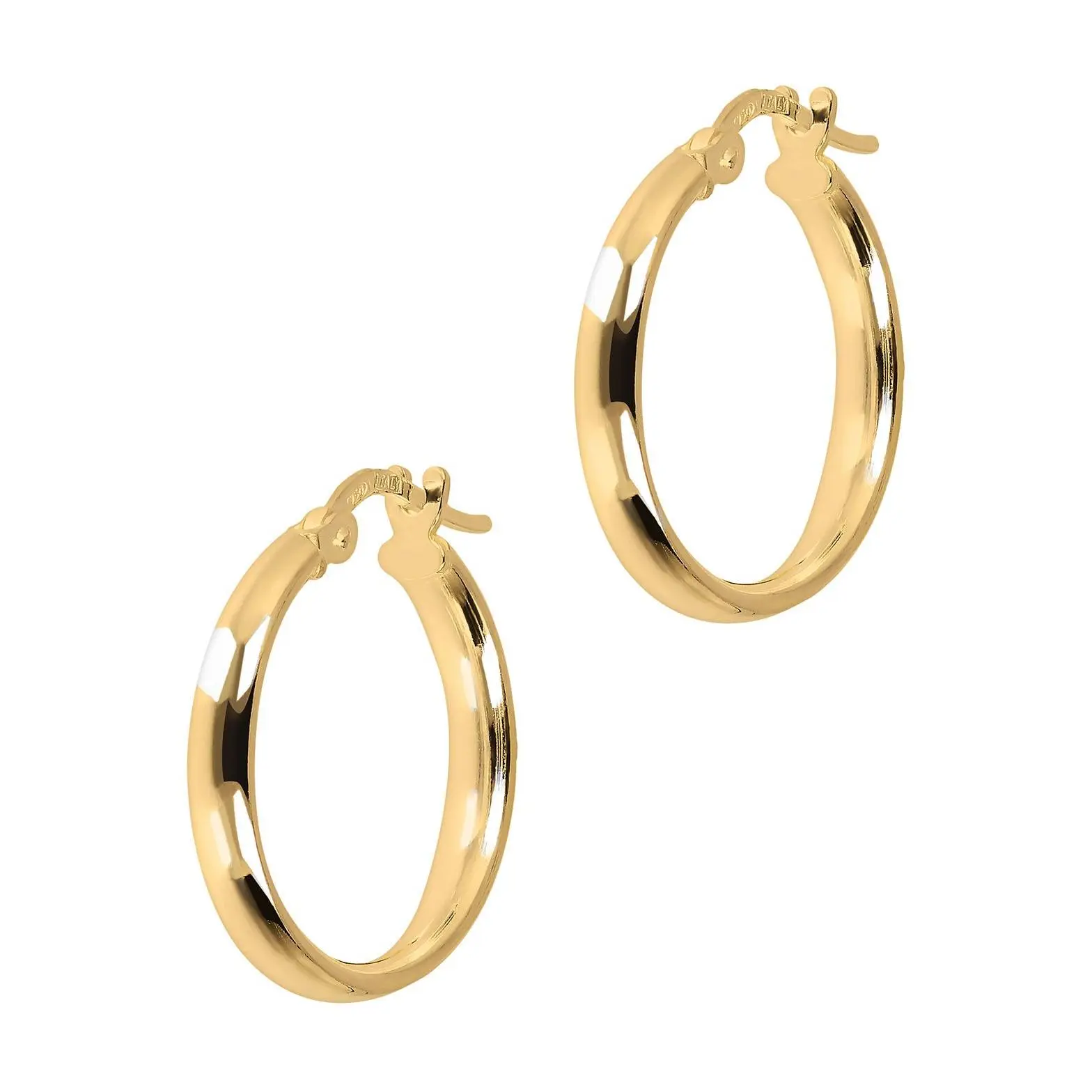 UltraFine Silver 3/4" Polished Round Hoop Earrings