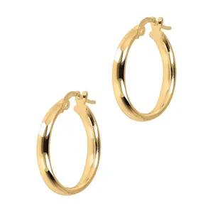 UltraFine Silver 3/4" Polished Round Hoop Earrings