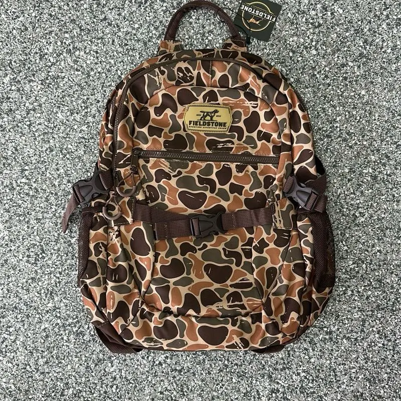 Unisex Woodlands Camo Backpack, Nylon-Synthetic Waterproof Functional Bag for Adults