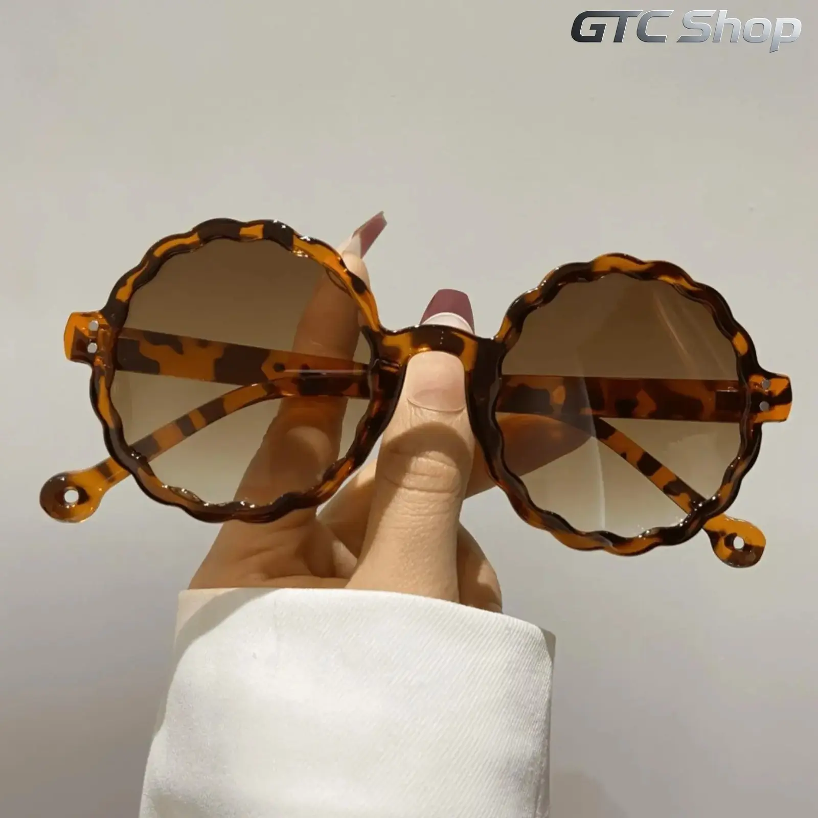 Vintage Flower Round Frame Glasses, Retro Outdoor Sports Fashion Eyewear, Floral Pattern Trendy Accessories for Men & Women, Perfect for Summer Beach Daily Casual Wear