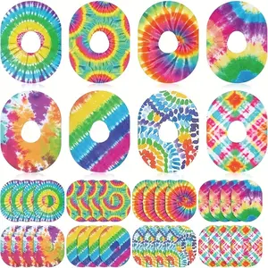 8-Piece Rainbow Series Cgm Sensor Protective Covers, Dual-Sided Adhesive Design, Easy-Clean Material, Stylish Protection for Continuous Glucose Monitoring