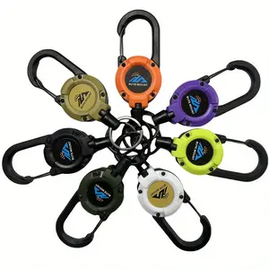 Heavy Duty Retractable Keychain Badge Reel, 58cm Stainless Steel Cord Multifunctional Clip-On Carabiner Badge Holder, Green Daily Carry Automotive & Car Interior Accessory for Men