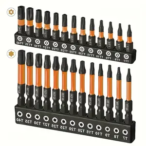 26-Piece S2 Steel Impact Star Bit Set – T7-T40, Includes Tamper-Resistant Security Bits, 1" and 2" Lengths, with Magnetic Holder and Storage Case