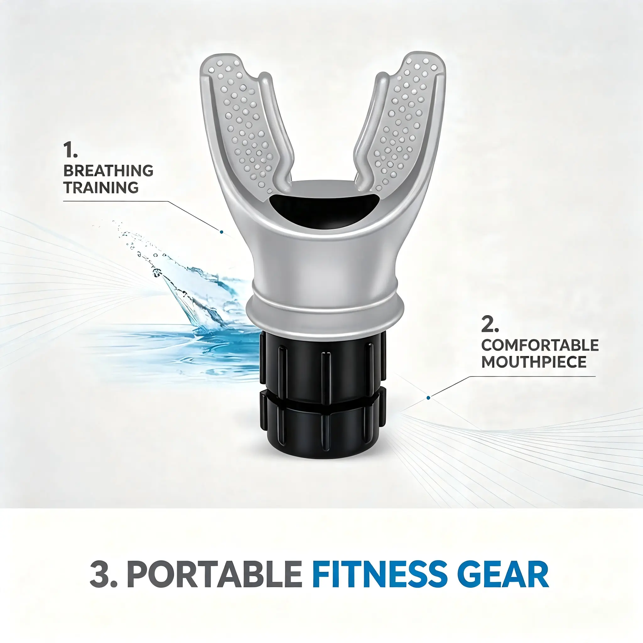 Unisex Breathing Training Mouthpiece, Functional Portable Fitness Gear with Snug Fit, Workout Aid for Enhanced Sports & Outdoor Agility Training Performance