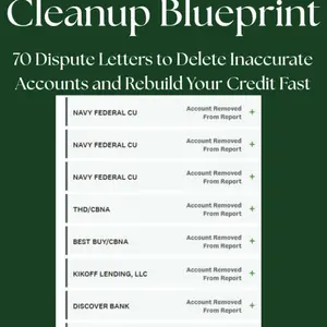 Credit Cleanup Blueprint 70 Dispute Letters to Delete Inaccurate Accounts and Rebuild Your Credit Fast