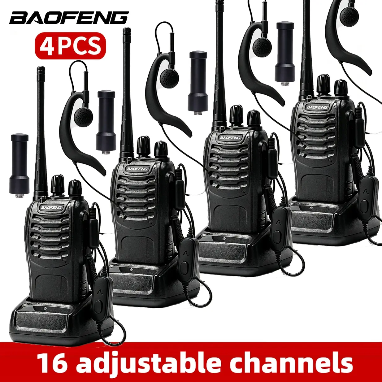 Baofeng BF-888S High-Power Handheld 2-Way Walkie Talkie, Portable Transceiver for Construction Team Communication, Outdoor Activities Audio Adjustable Radio