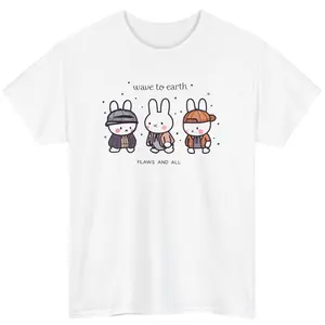 Wave to Earth Flaws and All T-Shirt – K-Indie Band Graphic Tee, Aesthetic Korean Music Merch, Vintage Minimalist Streetwear Top for Men & Women