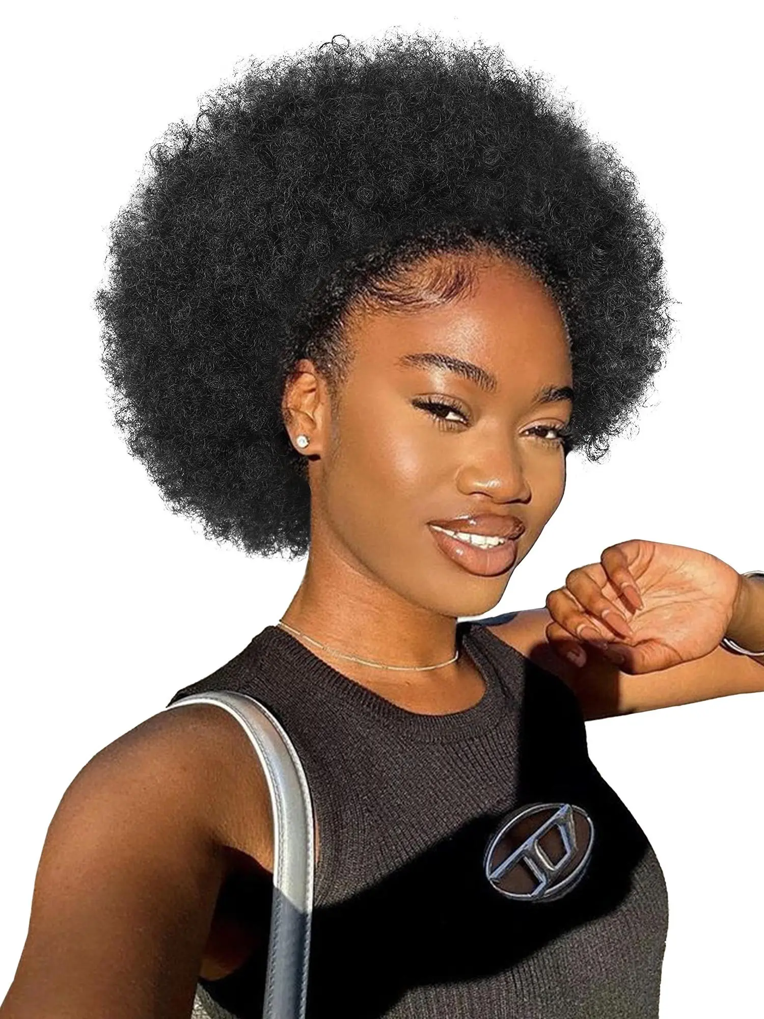 8/10/12 Inch Afro Kinky Curly Texture Hair Bun, Natural Fluffy Synthetic Ponytail Extension, Coily Hair Buns for Women, Daily Use Hairpiece, Synthetic Hair Pieces, Synthetic Soft Curly Hairpieces, Hair Extensions Ponytail, Soft Curly Ponytails