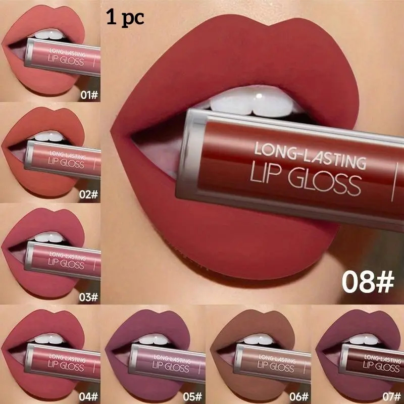 Matte Liquid Lipstick Makeup, Flawless Matte liquid Smooth Long-Lasting Wear Non-Stick Cup Not Fade Waterproof Lip Gloss Cosmetic