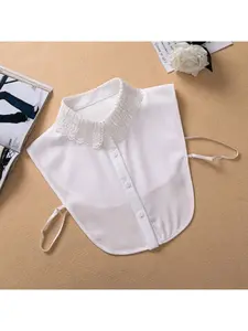 Classic versatile lace-printed shirt collar, high-quality black/white floral stand collar, sheer sweater decorative collar.