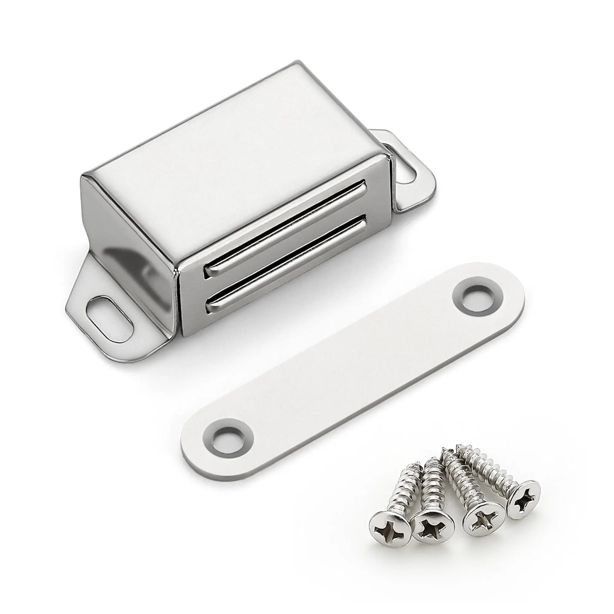 Ravinte Cabinet Door Magnets, 30lbs Strong Magnetic Door Catch, Heavy Duty Magnet Latch, Closet Door Magnetic Catch, Concealed Magnets for Cabinet Doors Cupboard Drawer Wardrobe Closet, Silver