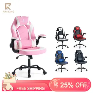 RIMIKING  Ergonomic Gaming Chair,Adjustable Lumbar Support,High-Back Design,Smooth Recline,Soft PU Armrests,Durable and Sturdy,360° Rolling Wheels