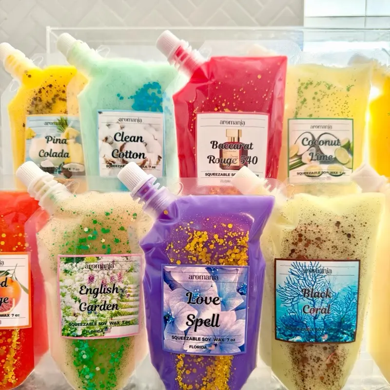 Squeezable Wax Melts - Soy Wax Pouch - Squeezable Soy Wax - Heavily Fragranced - Non Toxic - Long-lasting Wax Melt - Home Fragrance - Scented  Home