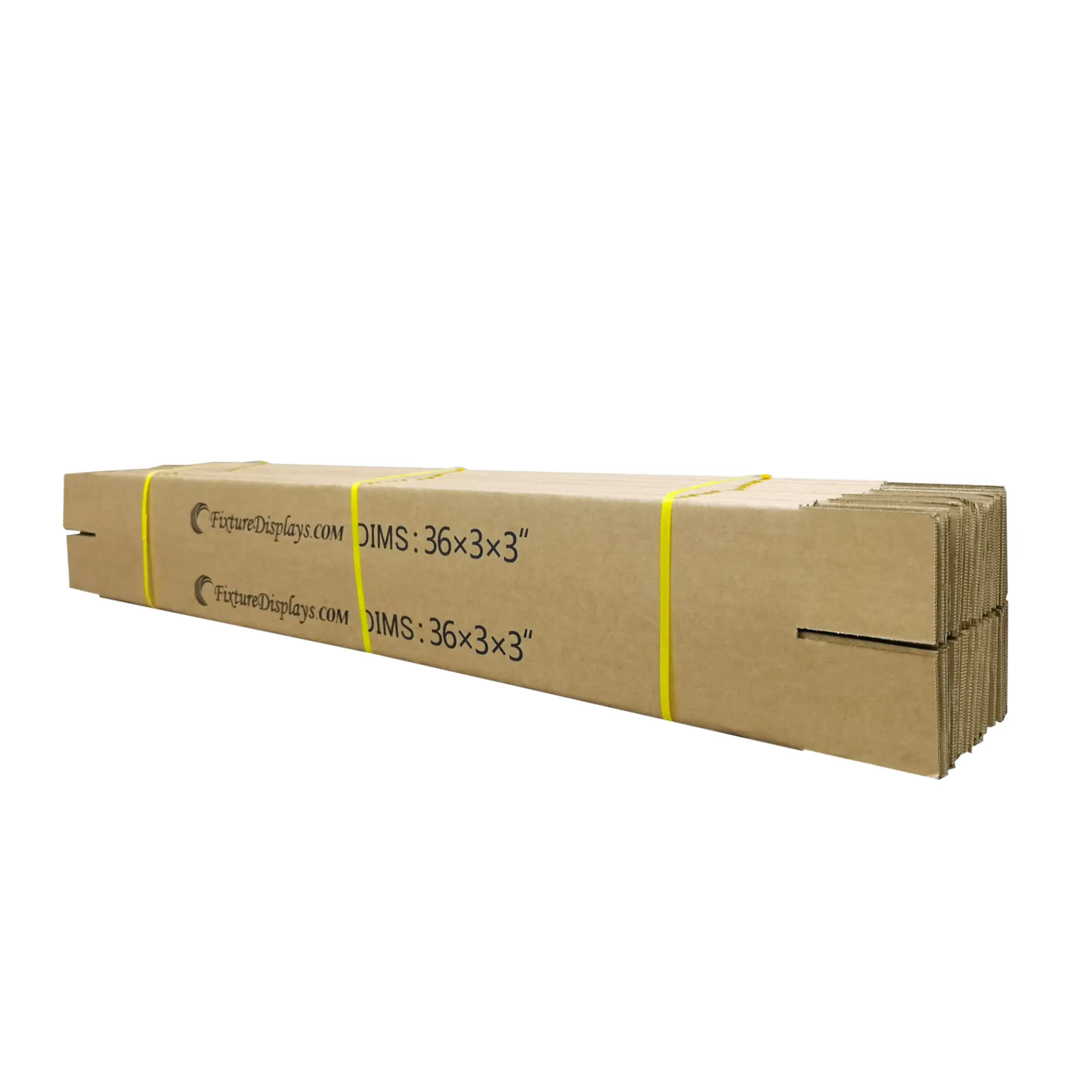 FixtureDisplays® 20 Pack 36 X 3 X 3" Printed Shipping Boxes, Singlewall B Flute Cardboard Box for Shipping, Mailing, Packaging and Storage, Custom Size & Print Welcome 36X3X3-20PK-NF