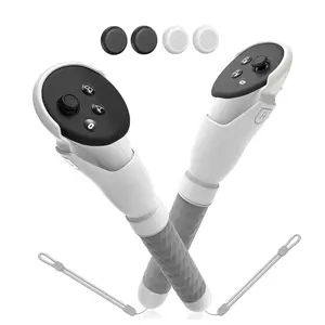 VR Gaming Extension Handle Accessories with Joystick Caps, Anti-slip VR Game Accessories, Gift for Oculus Quest 3/3s, VR Stock Accessory, VR Gaming Set