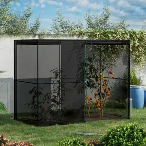 8' x 4' x 6' Black Crop Cage – Heavy-Duty Plant Protection Tent with Zippered Doors for Vegetable Gardens & Backyards – Creates a Secure Growing Enclosure to Shield Plants from Birds, Rabbits, Deer, and Insects