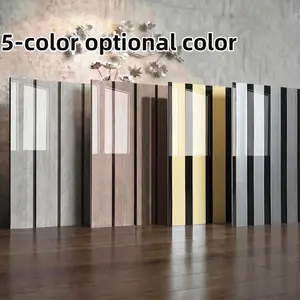 5pcs Waterproof Self-Adhesive PVC Wall Panels, Wood Grain/metal Texture, 3D Effect, Easy Install/cut/clean, Bathroom/kitchen/living Room Decor