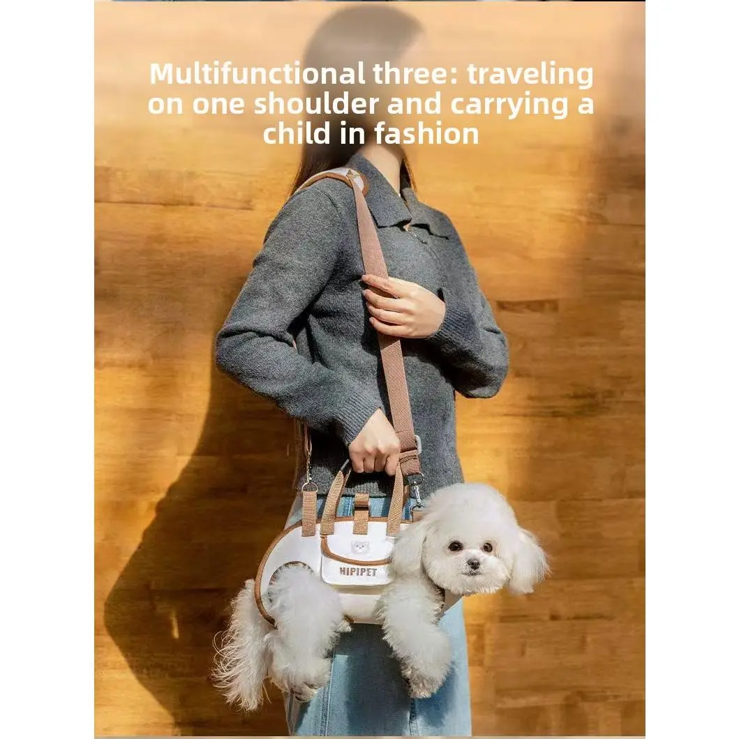 Portable Cat Carrier Backpack, Breathable Fabric Pet Carrier with Ventilation, Adjustable Shoulder Strap for Cat Travel