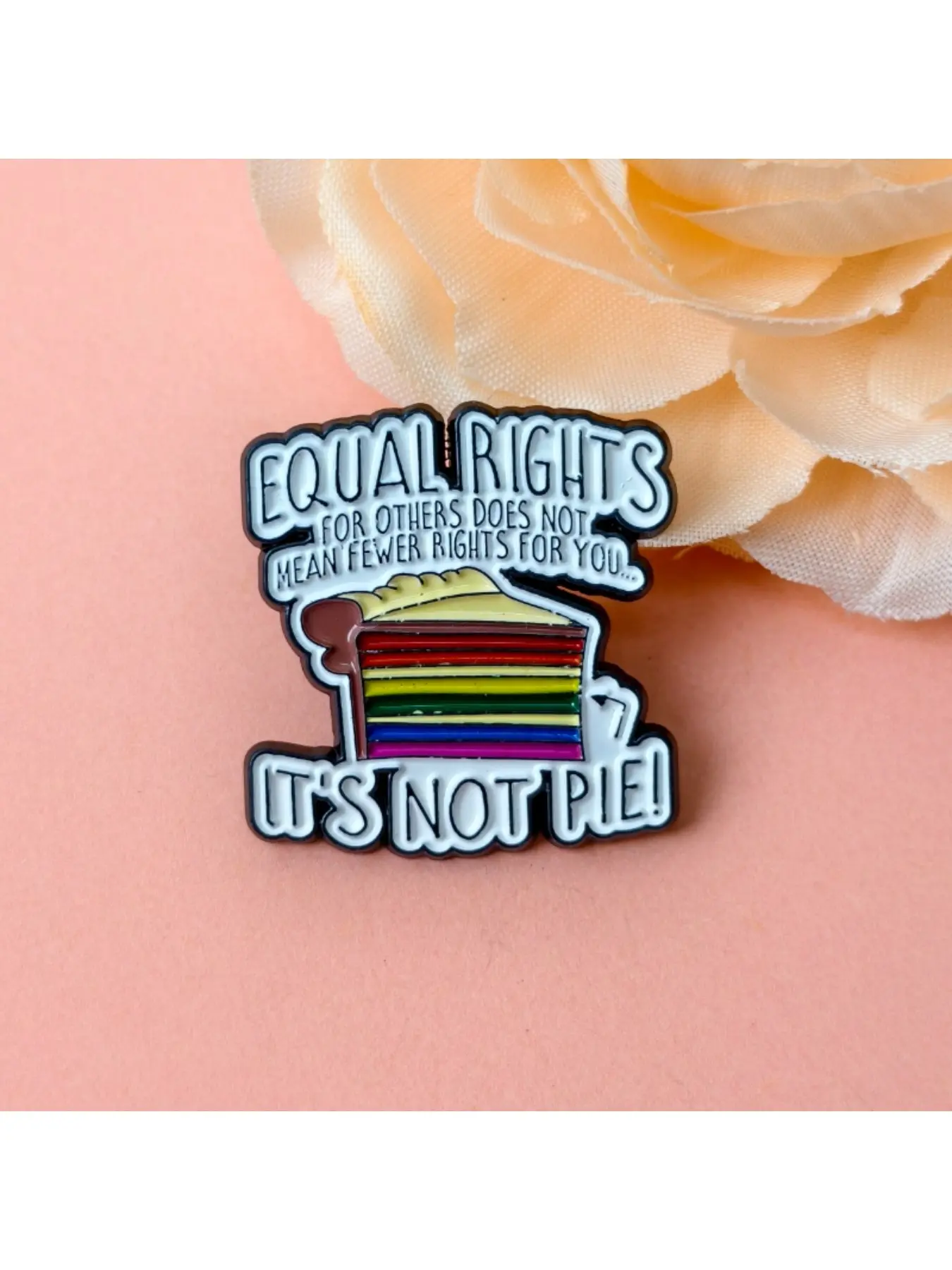 Creative Rainbow Pie Enamel Pin “Equal” Lapel Pins Fashion Badge Stylish Accessory for Clothes Backpack Gift for Friends