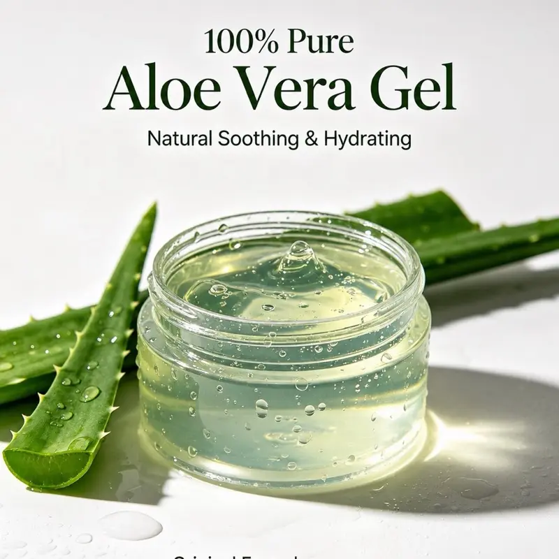Aloe Vera Gel, Pure, Hydrating Skin & Hair Moisturizer for Daily Use Vit A Vit E Vit C