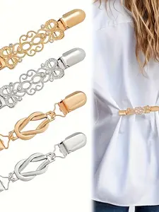 Women's Vintage Hollow Out Flower Cardigan Clip Shawl Connectors Set, Lace Geometric Waist Cinching Clips, 4 Piece Fashion Accessories, Adjustable Clips