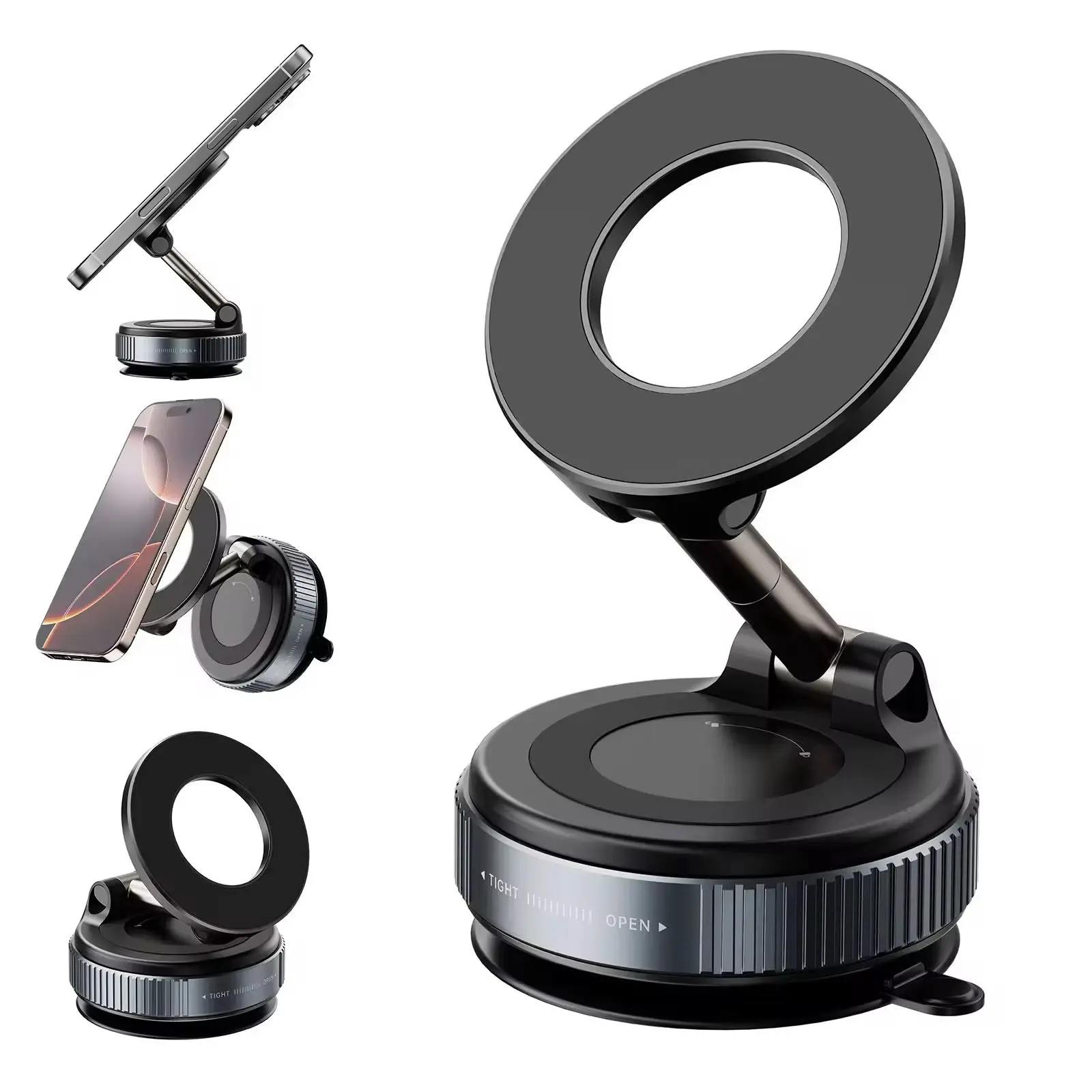 360° Rotatable magnetic car stand, smartphone stand, electric vacuum adsorption, magnetic phone stand, magnetic car windshield, dashboard, kitchen, office, general automotive accessories