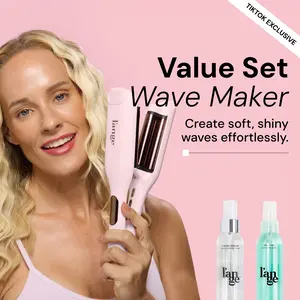 L'ANGE HAIR - Wave Maker Value Set - SculptWaver Titanium Deep Wave Crimper, Thermal Magique Heat & Humidity Tamer, & Salt + Séa Texturizing Spray