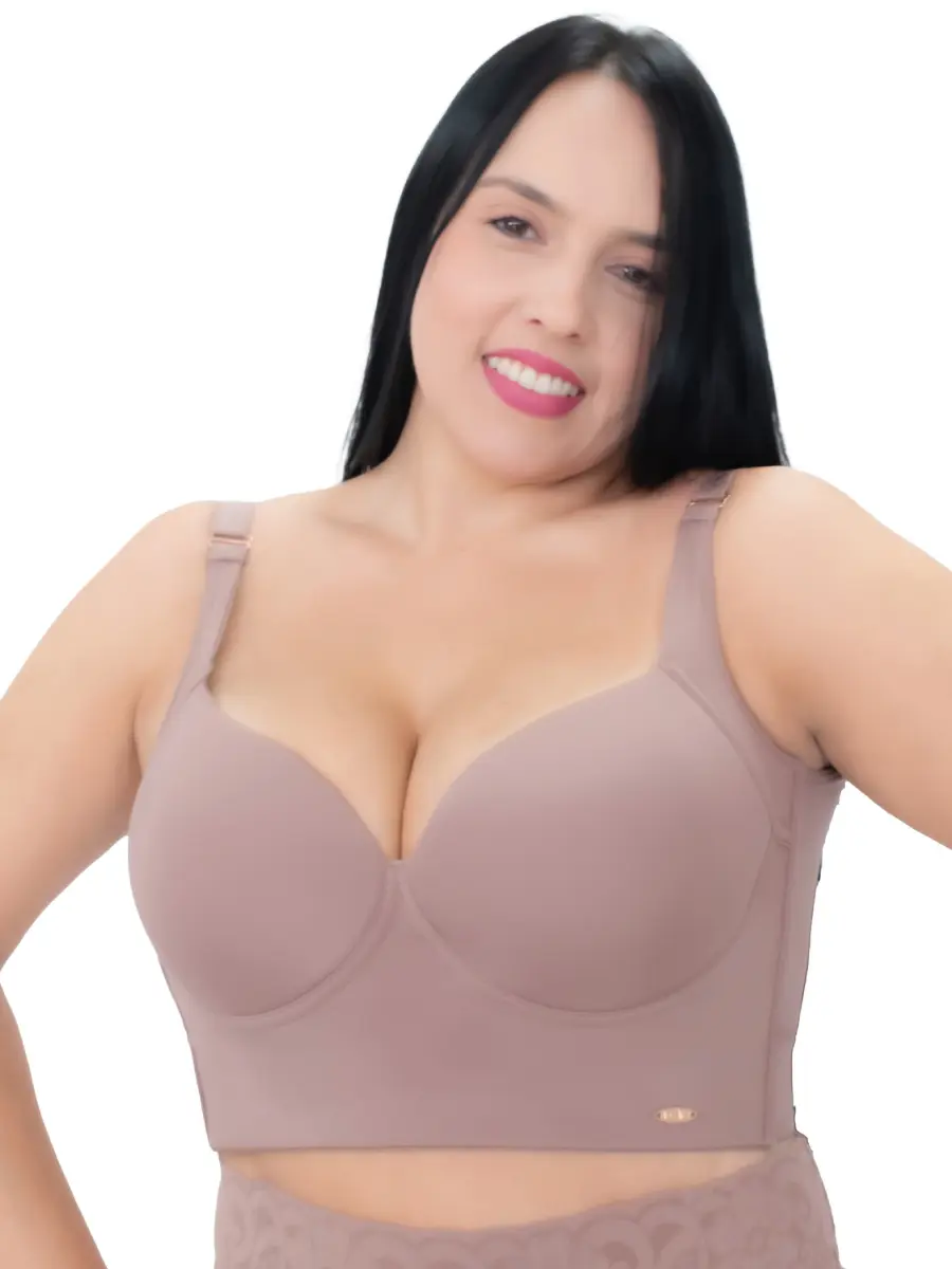 Full Coverage Bra Supportive Comfortable, Colombian High Coverage Bra, Full Back Support, Bust Lift and Compression | Post-Surgical and Everyday Comfort Bra by Essential - High Support Bra with Wide Back and 8-Hook Closure