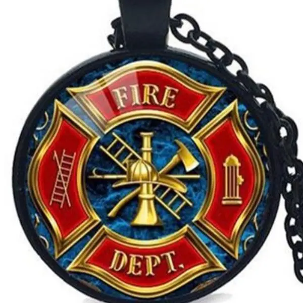 Black plated firefighter necklace