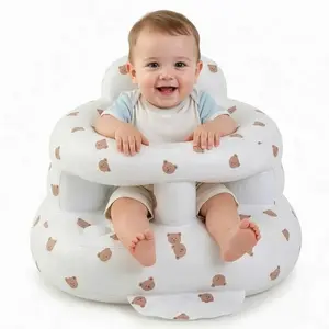 Upgraded Inflatable Baby Seat with Safety Guardrails, Thicker Sit Me Up Floor Seat for Baby Chair Sit Me Up, Blow Up Baby Chair Learning to Sit Built in Air Pump Infant Floor Chair for Babies 3-36 mth