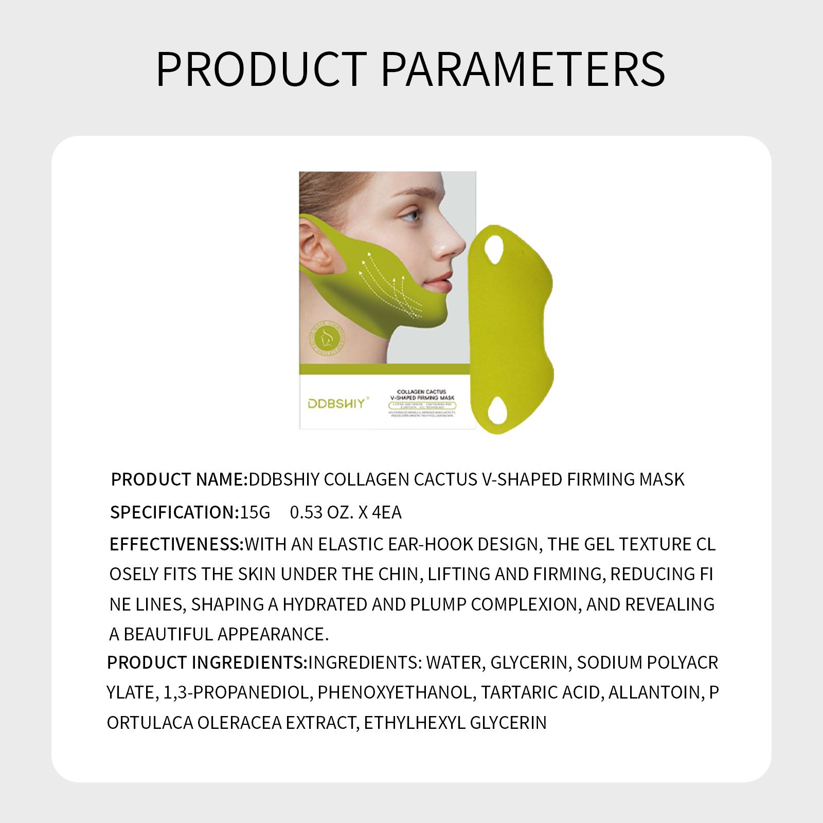 4-piece set *CACTOX V-LIFTING MEWING BAND with CactusCooling Reduce Puffiness & Pore Tightening for Visible PoreCare Skin Repair