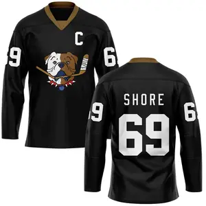 TronX Bulldogs Black Personalized Custom Hockey Jerseys