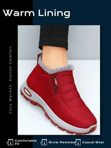 Women's Snow Boots Cotton Shoes Old Beijing Cloth Shoes Fleece Lined Warm Short Boots Comfortable Casual Cotton Shoes Winter Boots