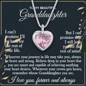 Granddaughter Necklace Granddaughter Gifts From Grandma &Grandpa To My Granddaughter Necklace Christmas Graduation Birthday Gifts With Message Card & LED Box