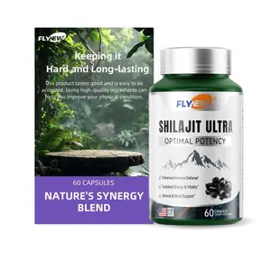 FLYNEW Shilajit Ultra Capsules, Optimal Potency Adaptogen Supplement, Support Energy Stamina Immune & Antioxidant, Made in USA | 60 Count Vitamin Edible Dietary Fitness