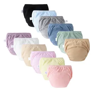 Cotton 6-pack solid color baby training briefs soft toddler waterproof potty training pants soft breathable underwear suitable for boys and girls