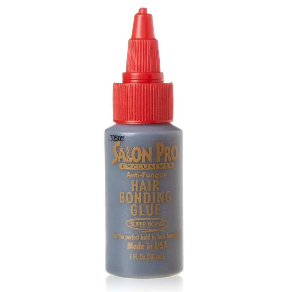Salon Pro Anti-Fungus Hair Extension Bonding Glue, Extra Strong Hold Super Bond for Wigs, Unisex Haircare Product, Black, 30ml/1 oz