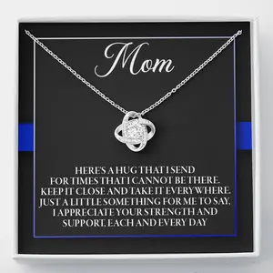 Personalized Thin Blue Line Mom Gift Necklace from Police Officer, Cop Mama, Mom of Law Enforcement