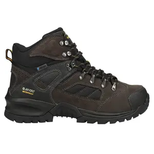 Hi-Tec Mens Rock Mid Wp Lace Up Hiking Hiking Casual Boots Ankle - Brown