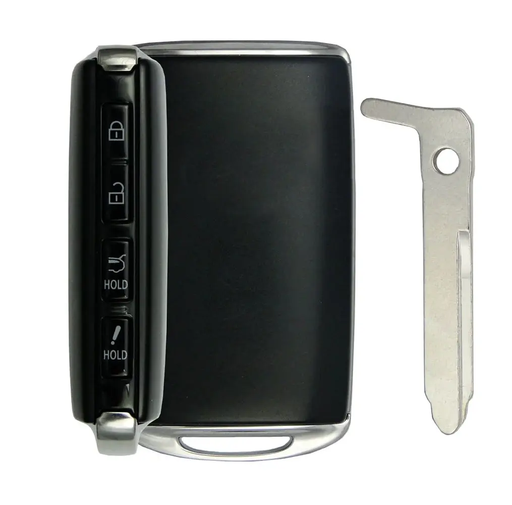 Brand New Aftermarket Multi-Button 4B Smart Key Fob Plastic Shell with Hatch - Vehicle Key Replacement Case, Interior Car Accessories with Alarm & Panic for 2025 Mazda CX-50 (Mazda Cars), FCC# WAZSKE11D01, Part# DGY2-67-5DY, Key Fob Shell