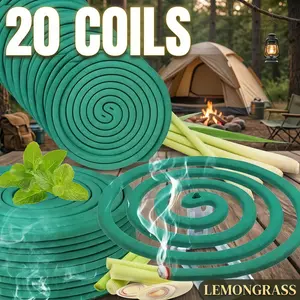 10/20PCS Large Citronella Lemongrass Coils, Herbal Spiral Incense with Holder, Long Burning Outdoor Scent for Patio Poolside Camping Porch Deck