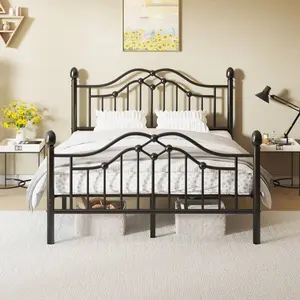 With Headboard And Footboard, Modern Metal Platform   Support Up To 1000LBS, Under  Storage, No Box Spring Needed, Easy Assembly LED Cloud Bed Frame Vanity Desk tall Twin Size Gingham Daybed Trundle Full Double Floor Door