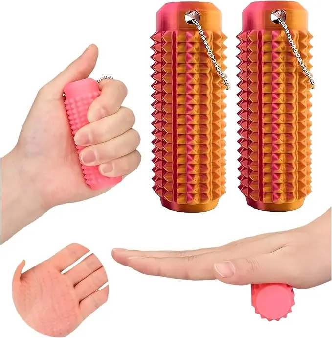 Little Ouchies Grippie Portable Vibrant Colors Stim Tool with Firm Plastic Spikes for Anxiety & Stress Relief Clip to Keys for On-the-Go Comfort Pain Stimulation lmpulse Management
