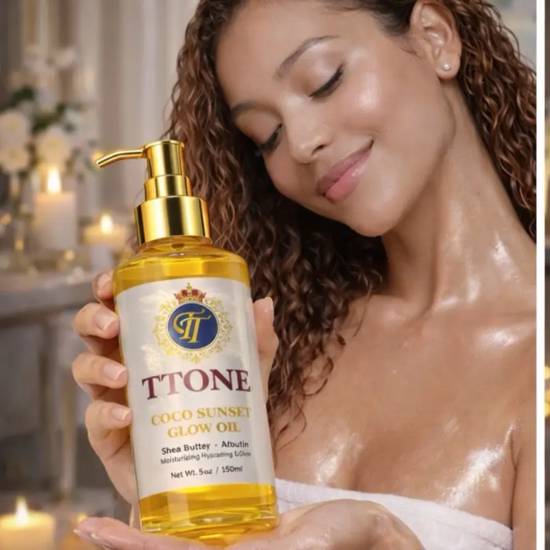 TINA TONER TTONE Coco sunset glowing oil. 6 oz  His & Hers Glow  lux fragrance oil