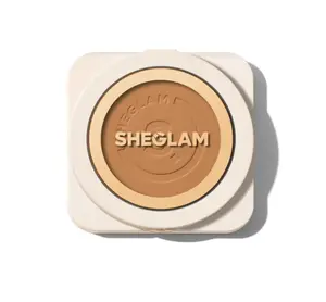 SHEGLAM SKin-Focus Full Coverage Powder Foundation Oil-Control Lightweight Face Pressed Powder Makeup-Almond