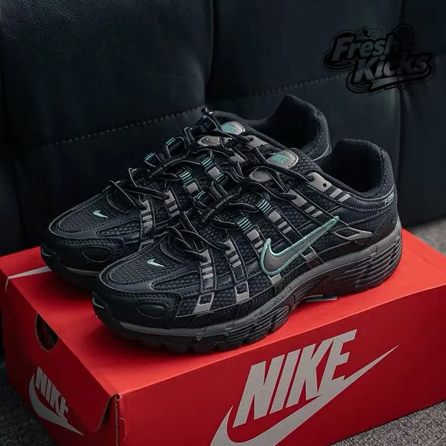 Nike P-6000Black Hyper Turquoise Cool Grey– Men's Lifestyle Sneakers – shoes for man  - Running Shoes, Lightweight Shock-Absorbing Comfort, Breathable Everyday Fit, Gym Training to Street Casual Wear - back to school - IR1477 010