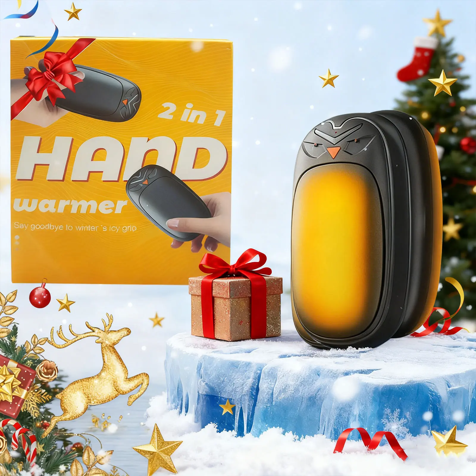 Rechargeable Magnetic Hand Warmer, 1 Box Portable Electric Hand Warmer, AI Smart Chip Pocket Heater for Outdoor, Golf, Camping, Keeping Warm