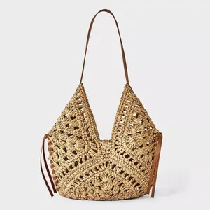 Straw Crochet Tassel Shoulder Bag - Universal Thread Natural