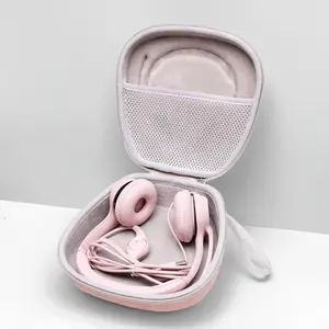 BY-L-PHP001 Headset Carrying Case, Compatible with Logitech H390/H430/H570e/Zone 300/Zone 301, JLab Go Work, JIAMQISHI, and EAGLEND Headsets, Pink (Case Only)